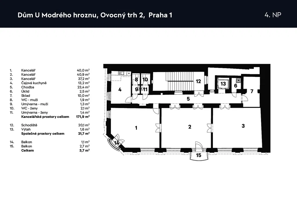 Ovocný trh, Staré Město - Praha 1 | Pronájem, Administrativní budova, 1 146 m²