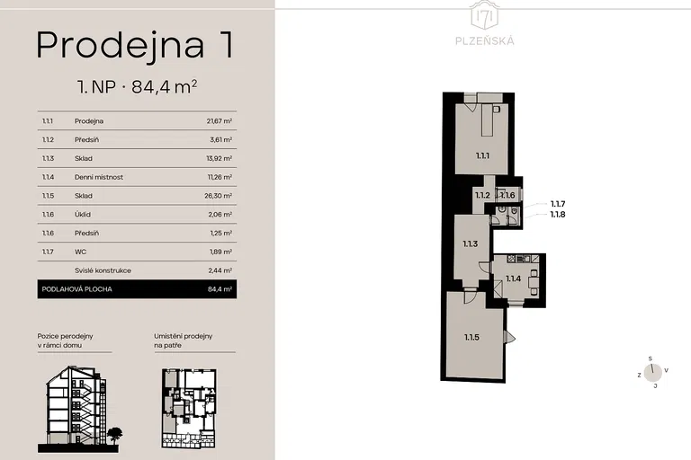 Plzeňská, Košíře - Praha 5 | Predaj, Obchodný priestor, 84 m²