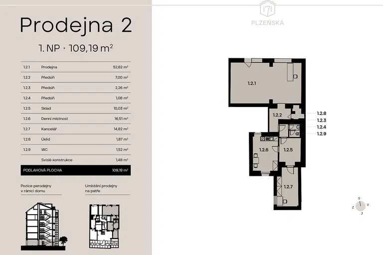 Plzeňská, Košíře - Praha 5 | Predaj, Obchodný priestor, 109 m²