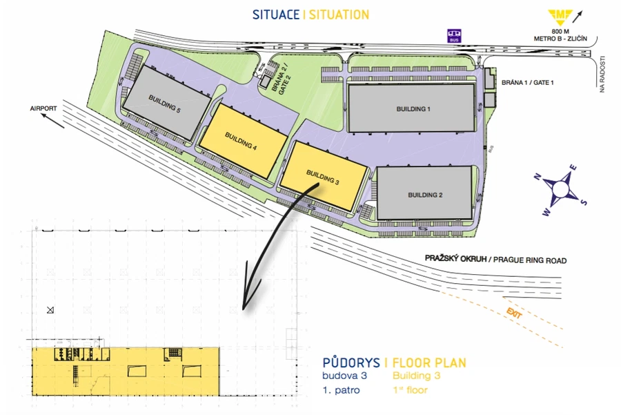 Na Radosti, Zličín - Praha 5 | Pronájem, Logistický park, 34 500 m²