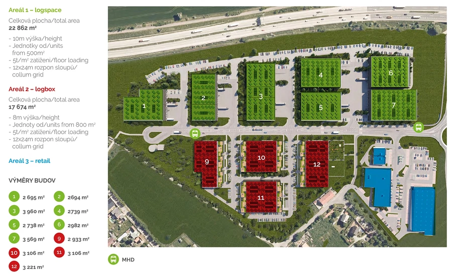 Hlavní, Jinočany - Praha-západ | Pronájem, Logistický park, 40 536 m²