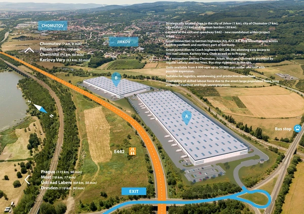 Jirkov - Chomutov | Pronájem, Logistický park, 39 000 m²