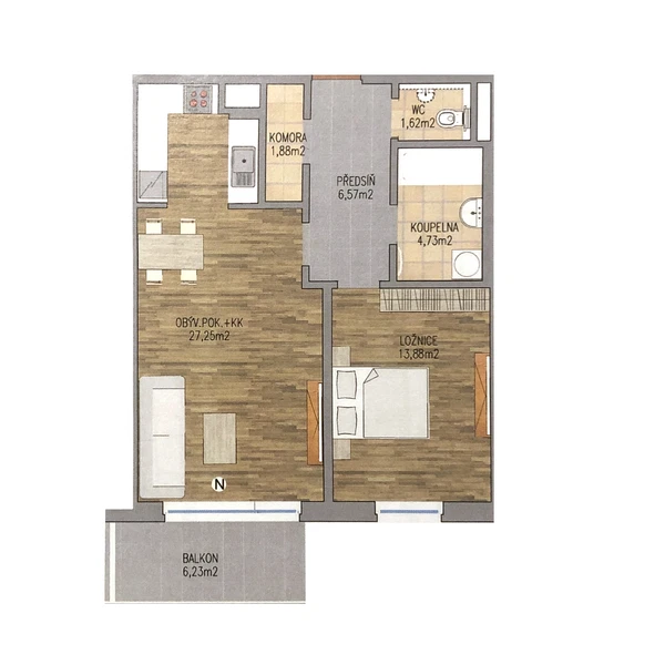 Soukalova, Modřany - Prague 4 | Sale, Apartment, One-bedroom (2+kk), 62 m²