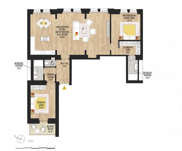 Šmeralova, Bubeneč - Prague 7 | Sale, Apartment, Two-bedroom (3+kk), 120 m²