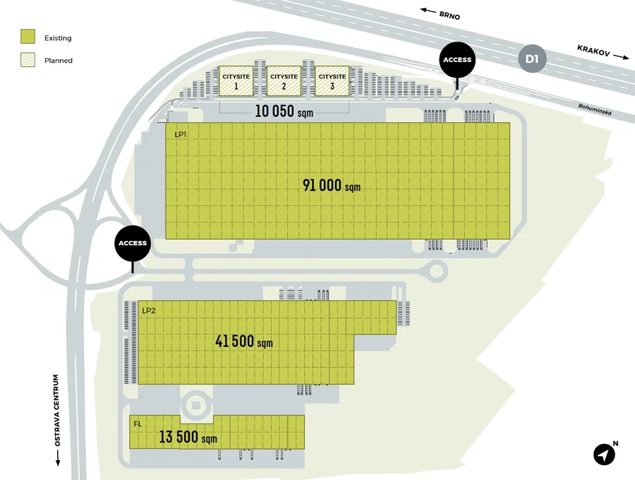 Žižkova, Ostrava - Ostrava-město | Pronájem, Logistický park, 156 050 m²